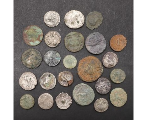 A COLLECTION OF ROMAN COINS TO INCLUDE COINS FOR VESPASIAN, PLAUTILLA, SEVERUS AND OTHERS. A denarius of Plautilla, draped bu