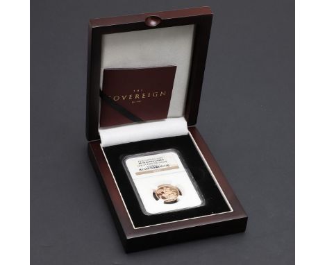 AN ELIZABETH II 'FIRST RELEASE' PROOF SOVEREIGN, PF70, 2016. An Elizabeth II Sovereign, crowned bust r. Reverse St George and