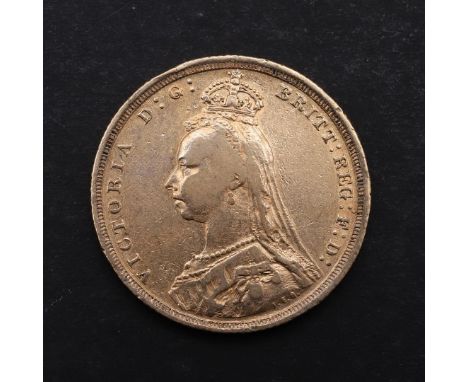 A QUEEN VICTORIA SOVEREIGN, 1889. A Queen Victorian Sovereign, Jubilee bust l. reverse St George and the Dragon, with S to th