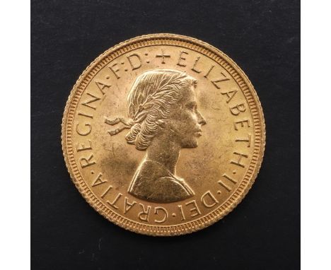 AN ELIZABETH II SOVEREIGN, 1964. An Elizabeth II Sovereign, bare head r. reverse George and the dragon, dated 1964. *CR  A ni