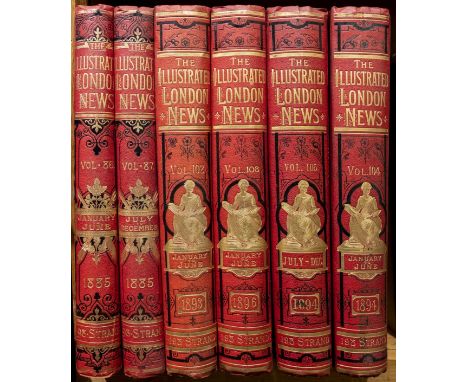 Illustrated London News. Volumes 86-87, 102, 104-5 &amp; 108, together 6 volumes, 1885-96, numerous maps, illustrations and a
