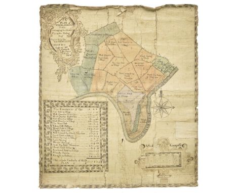 Estate Plan. A Plan of Wood-House Estate belonging to Christopr. Thompson Maling Esq..., 1767, ink and watercolour estate pla