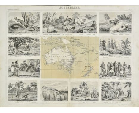 Leeder (Ehrenfried &amp; Schade Theodor). Illustrirter Handatlas zur Lander und Volkerkunde im verein mit Henrich Leutemann, 