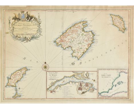 Balearic Islands. Bellin (Jacques Nicolas), Carte des Isles de Maiorque, Minorque et Yvice, 1740, hand coloured engraved map 