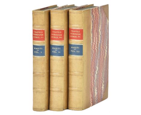 Mariti (Giovanni). Travels through Cyprus, Syria, and Palestine: with a General History of the Levant, 3 volumes, 1st edition