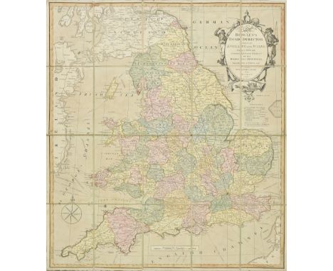 Folding maps. A collection of seven folding maps of England &amp; Wales, 19th century, including Bowles &amp; Carver (publish