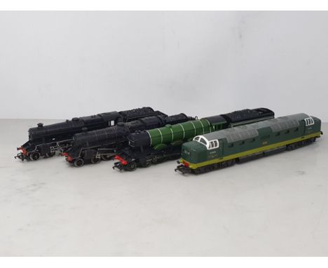 Eight unboxed 00 gauge Locomotives including Hornby Standard Class 5, Bachmann 4-6-0 Crab, Hornby 'Flying Scotsman', three GW