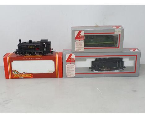 A boxed Lima H0 scale 0-4-0T, boxed Lima Continental 0-4-0 diesel Shunter and a boxed Hornby 00 gauge J52 0-6-0T Locomotive 