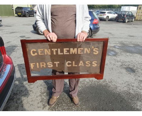 Two mahogany framed Railway Notices 'Gentleman's First Class' and Booking Office