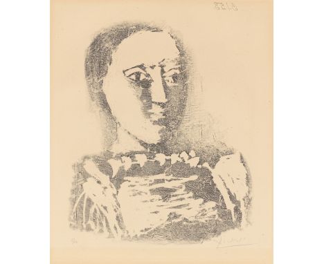 (See English version below)„Le chandail brodé“. 1953Lithografie auf Arches-Velin.  42,5&nbsp;×&nbsp;35&nbsp;cm (65,5&nbsp;×&n
