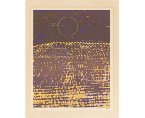 (See English version below)„Le soleil. La ville entière“. 1968Farblithografie auf Velin.  30,5&nbsp;×&nbsp;24&nbsp;cm (37,2&n