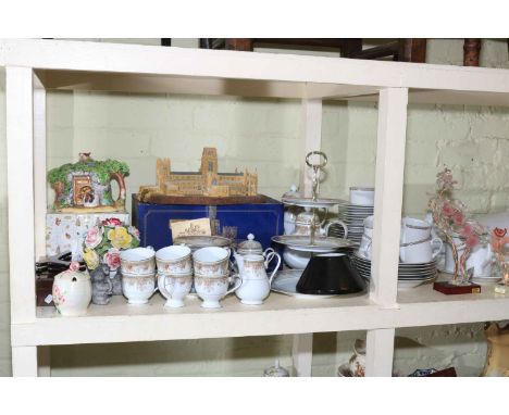 Durham Cathedral sculpture, inlaid mother of pearl games box, Noritake Ireland porcelain, Maling, Royal Worcester and Royal D