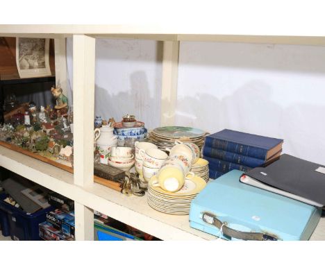 Paul Kirnean signed artist paintings, Imperial 200 typewriter, Lilliput Lane, military Royal Artillery print, plates, etc.