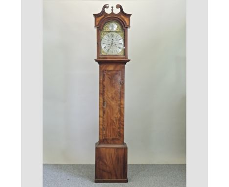 A George III mahogany cased longcase clock, the brass dial signed Robt. Donaldson, 8 Hinde Street W.I., the eight day movemen