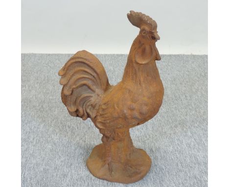 A cast iron model of a cockerel, 55cm tall