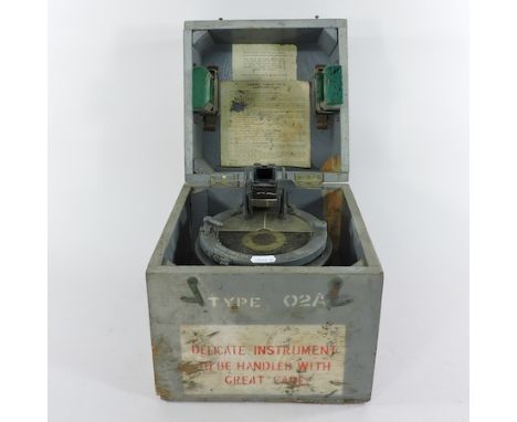 An Azimuth Circle no.4 compass, 6A/90, in a wooden case, 23cm