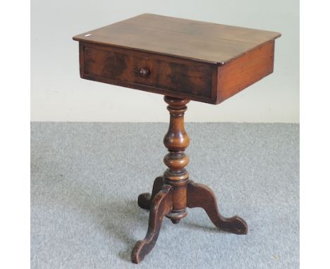 A Victorian mahogany ladies work table, on a tripod base, 53cm