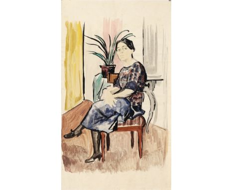 OTTO GUSSMANN(1869 Wachbach - 1926 Dresden)Sitzende Frau, 1920er JahreAquarell, 49,5 x 29 cm, rückseitig Nachlassstempel von 