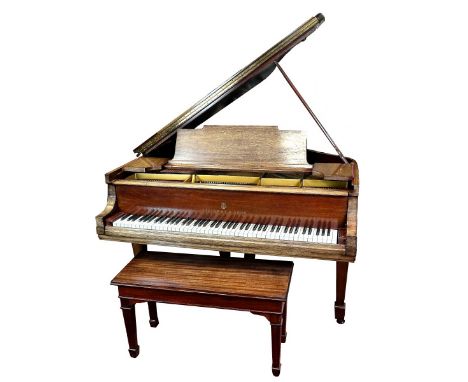 1904 Steinway &amp; Sons Baby Grand Piano and Bench in Walnut Case. Marked on interior: Steinway &amp; Sons New York, Capo D'