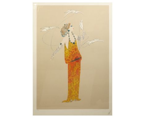 Erte, Russian (1892 - 1989) Serigraph with Embossing "Aphrodite" Signed and Numbered 190/300 in Pencil on Lower Margin. Measu