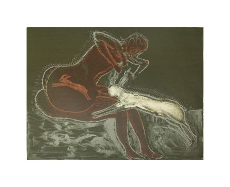Francisco Toledo, Mexican (born 1940) Lithograph on Arches Paper, Woman with Rabbits, Signed and Numbered 12/100 in Pencil. U
