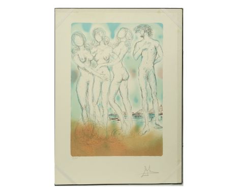 Salvador Dali, Spanish (1904-1989) Color Lithograph "Enchanted Hawaii". In orignal hardcover portfolio. Signed and numbered i