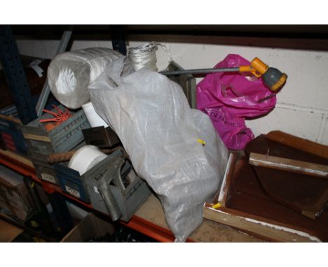 A SELECTION OF HAND TOOLS, STRING ETC