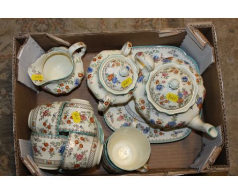 A SPODE 'ROYAL JASMINE' PART TEA SERVICE