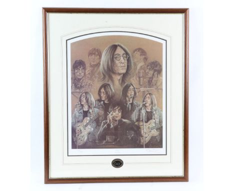 John Lennon 'Imagine' - Limited edition print, hand numbered and signed, 295/650, framed, 61 x 73 cm.        