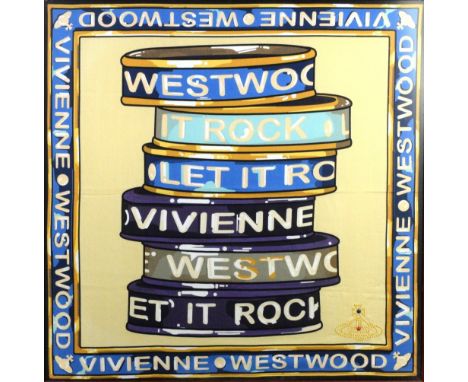 Vivienne Westwood 'Let it Rock' scarf, framed and glazed, 56cm square,       