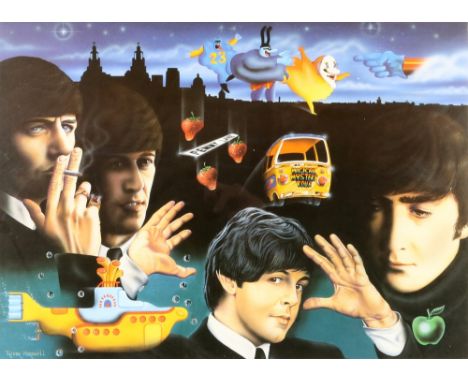 The Beatles - Trevor Horswell The Fab Four a limited edition print, numbered 32/450, signed by artist lower right in the marg