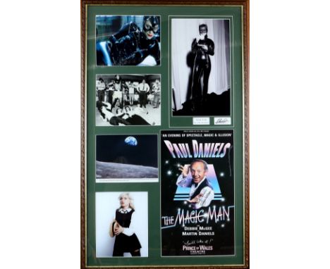 AMENDED DESCRIPTION AND ESTIMATE - Two frames containing autographs of Mohamed Ali (faded on photograph of the Beatles in a b