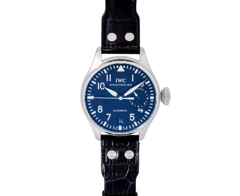 IWC Große Fliegeruhr, Ref. IW500901. Herrenuhr. Edelstahl. Automatic-Werk, Kaliber 51111. Serien Nr. 3818156. Lederband mit o