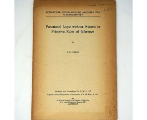 Popper, Karl Raimund. Functional logic without axioms or primitive rules of inference. 12 S. - In: Koninklijke Nederlandsche 