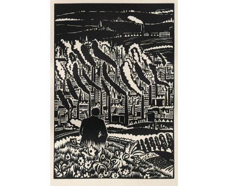 Masereel, Frans. Die Stadt. Hundert Holzschnitte. 4 Bl. Mit 100 Original-Holzschnitten von F. Masereel. 28 x 22 cm. Lose Bl. 