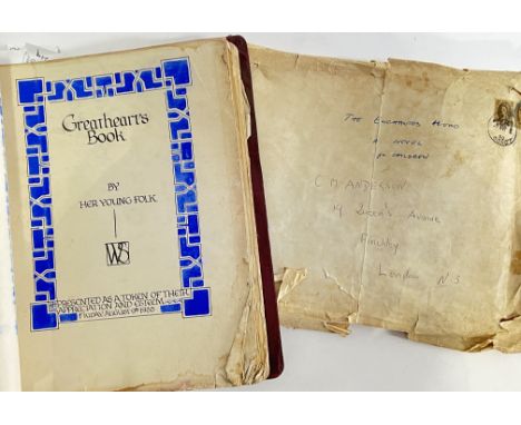An early twentieth century typescript children's novel manuscript (The Enchanted Mead), together with a 1935 leather manuscri