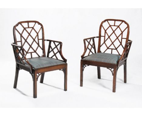 A set of eight mahogany armchairs, of Cockpen type, seven dating to circa 1800, one other 20th century, after a design by Tho