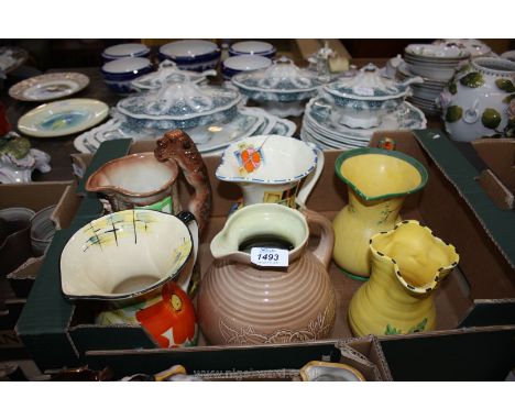 Six jugs including Brentleigh 'Chaucer', Swinnertons 'Hampton Ivory', Arthur Wood, Coronet ware, etc.