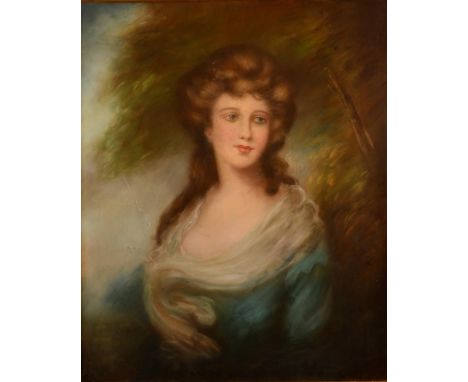 English School (19th century)Portrait of a Beauty, head and shouldersmixed medium, 75cm x 60cm 