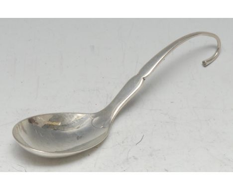 Georg Jensen - a Danish silver caddy spoon, 14cm long, import marks for London 1929 