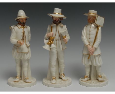 A Royal Worcester figure, modelled by James Hadley, London Criers of London,Ye Brush Man, 20cm high, printed mark in green, s