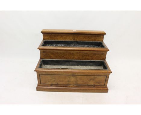 Victorian walnut two tier stepped planter.