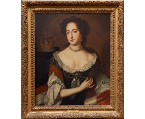 After Willem Wissing (1656-1687) oil on canvas - portrait of Queen Mary of Modena, in gilt frame, 76cm x 63cm A label verso s
