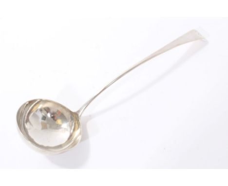 George III silver Old English pattern soup ladle with engraved initial (London 1772), Thomas Chawner. All at approximately 5o
