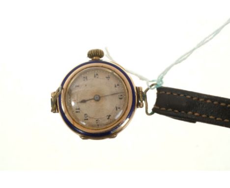 Early 20th century ladies’ Rolex 9ct rose gold wristwatch with Rolex 15 jewel movement, circular dial with red neural at 12 o