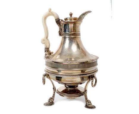 Fine George III Paul Storr silver coffee biggin - comprising coffee pot of baluster form, with bands of reeded decoration, eg