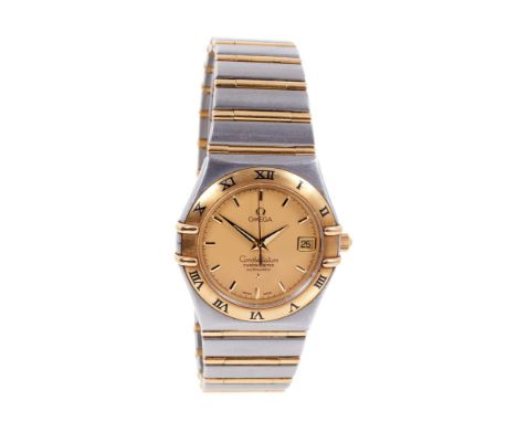 Gentlemen’s Omega Constellation Chronometer Automatic wristwatch, the circular gold dial with date aperture, centre sweep sec