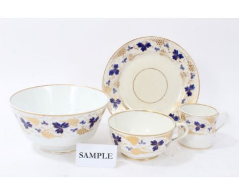 Early 19th Century Bloor Derby tea and coffee service with blue and gilt vine decoration