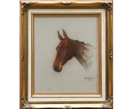 *Peter Biegel (1913-1987) pastel portrait of a bay hunter, signed and dated ‘38, in glazed gilt frame, 27cm 22.5cm