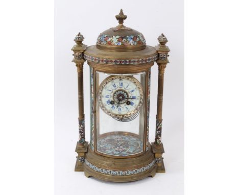 19th century French mantel clock with eight day movement striking on a gong, back plate with Richard &amp; Cie trademark 411/